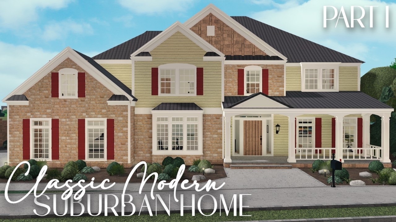 Bloxburg speedbuild: Classic Modern Suburban Home | Part one