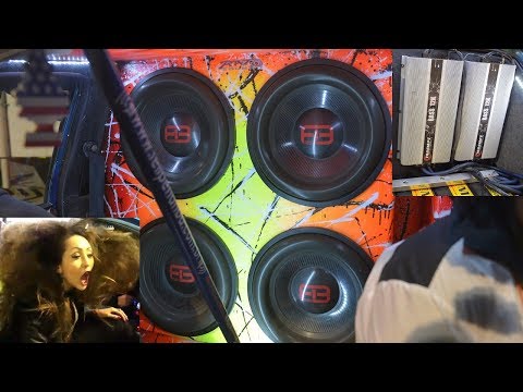 Repórter emocionada com 4 FB 15 pol 3k e 2 Taramps 12k