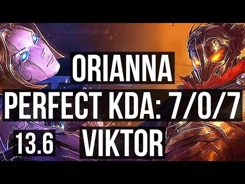 ORIANNA vs VIKTOR (MID) | 7/0/7, Godlike, 300+ games | KR Grandmaster | 13.6