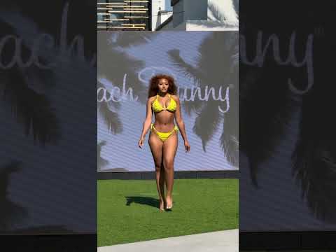 Tiffany Lily Walker walks for beach bunny swimwear #feminineenergy #curlyhair #runway #swimwear