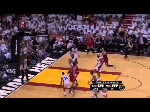 Derrick Rose 3 nasty dunks vs Heat (2011 NBA playoffs ECF GM4)