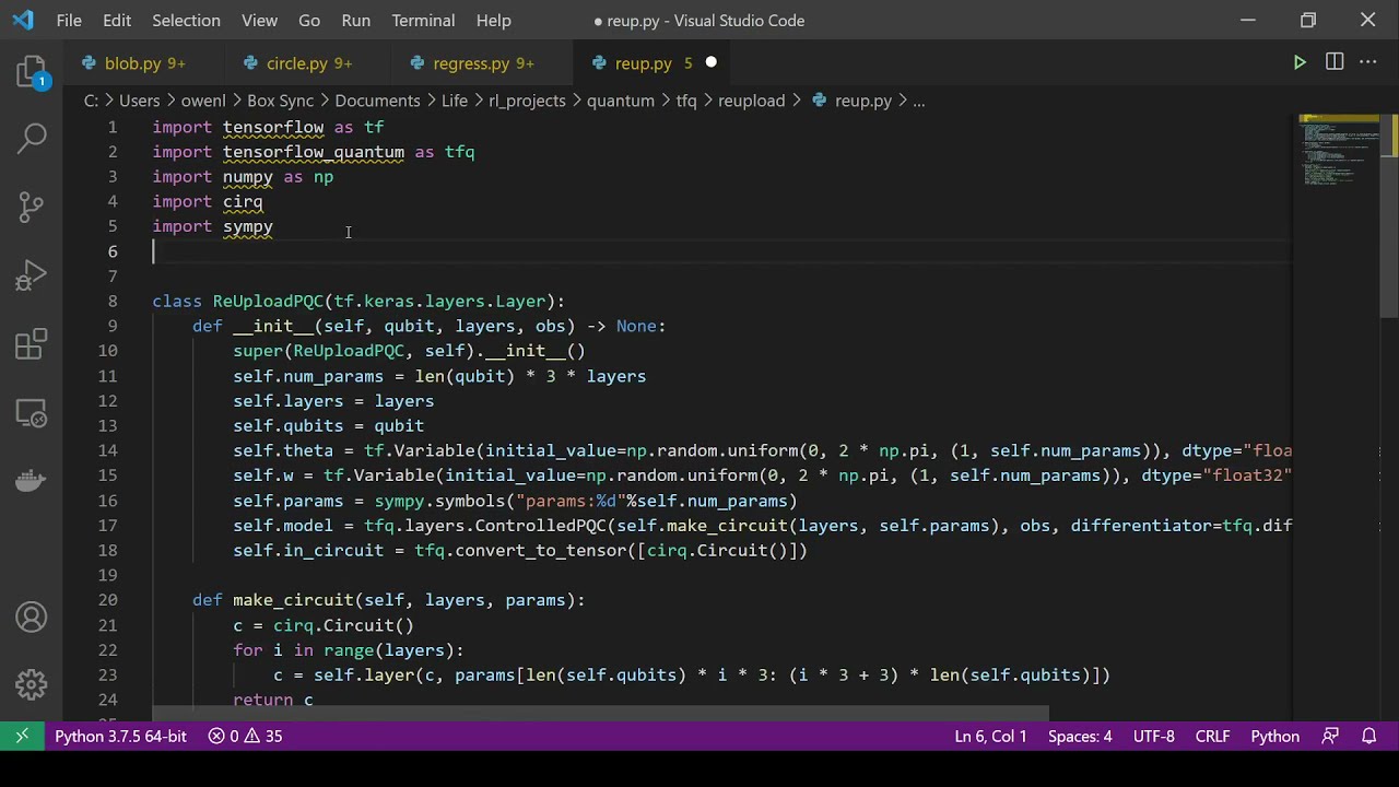 Data Re-Uploading in Tensorflow-Quantum