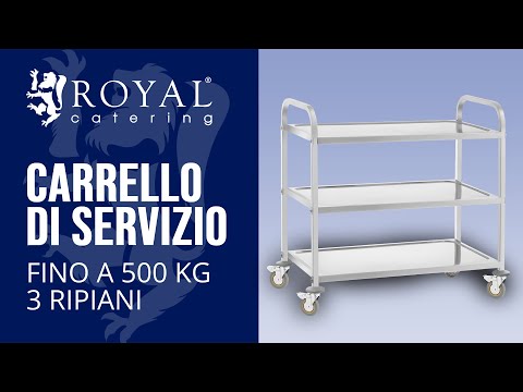 Video - Carrello di servizio - 3 ripiani - fino a 500 kg