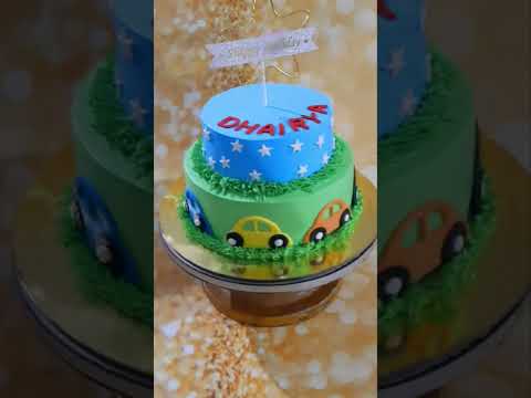 2 tier cake| Car cake | 1.5kg chocolate cake | Cake for kids birthday #shorts #viral #trending