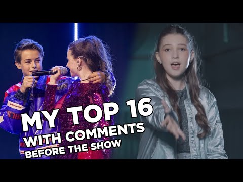 Junior Eurovision 2023 - My Top 16 with comments (before the show, after all song releases)