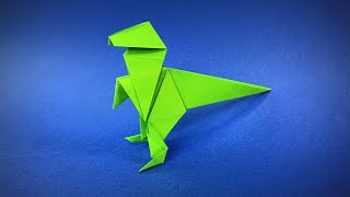 Dinozaur origami | Jak zrobić papierowego dinozaura T-Rex | Zwierzęta origami | Origami dla Dzieci