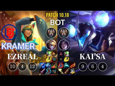 LGD Kramer Ezreal vs Kai'Sa Bot - KR Patch 10.18