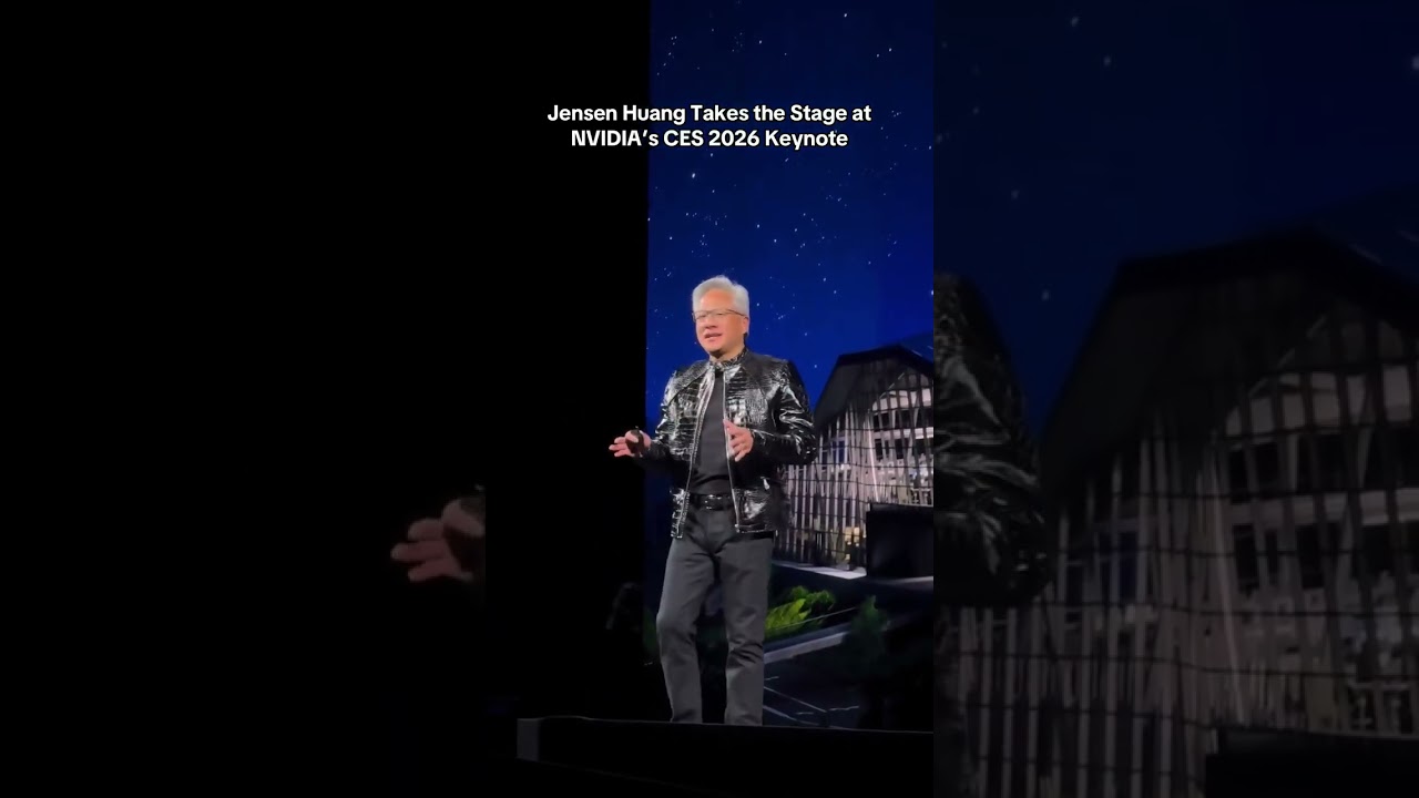Look at that crocodile leather jacket on Jensen. #nvidia #ces #ces2026 #tech #jensenhuang