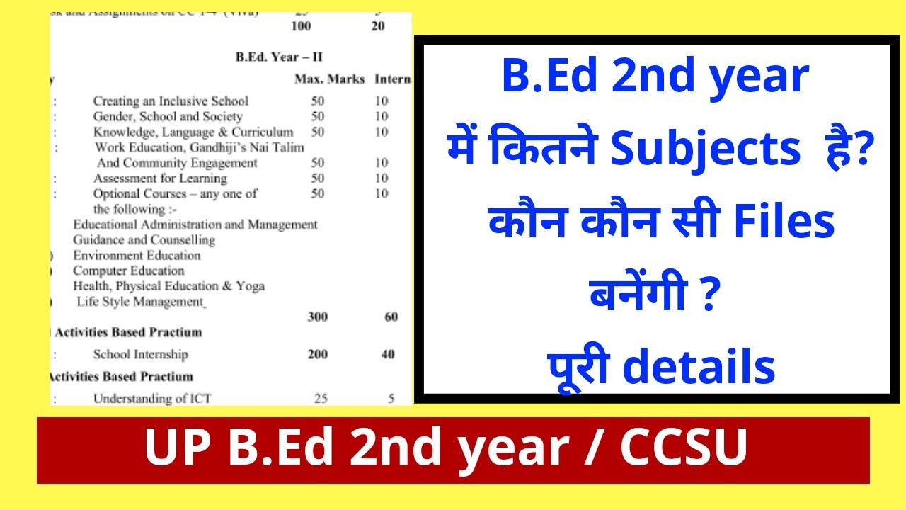 Watch video B.Ed 2nd year 2021 syllabus, practical files /internal, external marks complete details Now B.Ed 2nd year 2021 syllabus, practical files /internal, external marks complete details