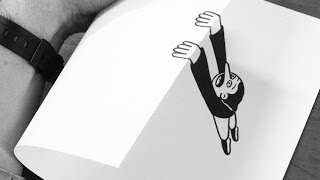 Cool 3D Drawing Illusion - Trick Art