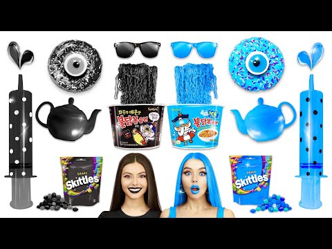 Blue Food vs Black Food | Funny Color Challenge of Food and Awkward Moments by RATATA BOOM
