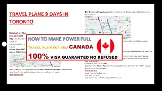 HOW TO WRITE TRAVEL PLAIN FOR CANADA TOURIST VISA  | 100 % VISA GUARANTED NO REFUSE | IRFAN TRAVEL