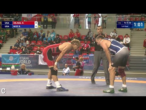 1/4 FS - 76 kg: B. MOE (USA) df. K. HEJNAL (USA), 8-2