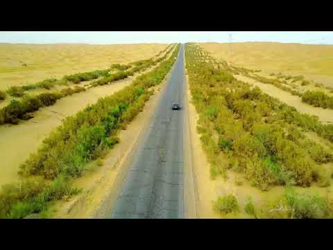 Aerial Taklimakan Desert (music by Amram Solar)