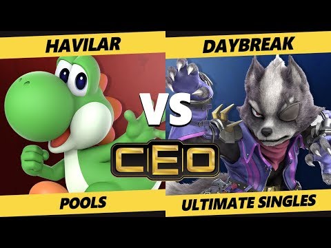 CEO 2019 SSBU - Havilar (Yoshi) Vs. 1L2P | Daybreak (Wolf) Smash Ultimate Tournament Pools