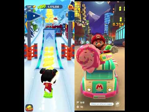 Talking Tom Gold Run vs Mario Kart Tour #6 Lucky Angela vs Mario