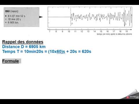 Vidéo calcul vitesse onde sismique