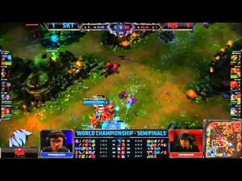 Worlds 2013 Semifinals D1: SKT vs NJS Game 3- Nagne clutch play