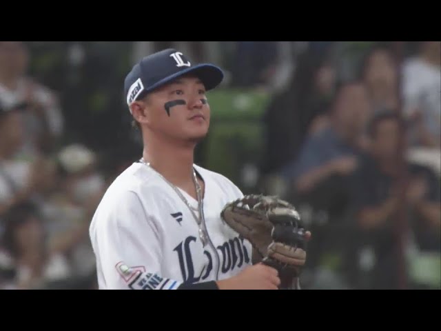 【1回表】ホットコーナーで魅せた!! ライオンズ・佐藤龍世の見事なダイビングキャッチ!! 2024年9月29日 埼玉西武ライオンズ 対 千葉ロッテマリーンズ