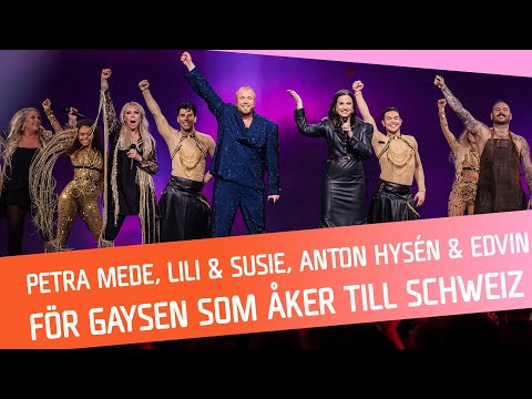 MELLANAKT: Petra Mede, Lili & Susie, Anton Hysén & Edvin – För gaysen som åker till Schweiz