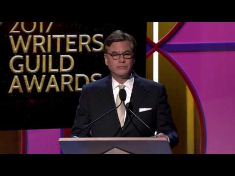 Jeff Daniels presents the Writers Guild TV Laurel Award for TV Writing to Aaron Sorkin Jeff Daniels presents the Writers Guild TV Laurel Award for TV Writing to Aaron Sorkin