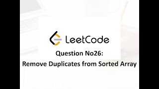 Download the video "LeetCode題目詳解 No26: Remove Duplicates from Sorted Array PYTHON解法 刷題 INPLACE"