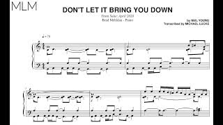 Brad Mehldau - Don&#39;t Let It Bring You Down (Neil Young Cover) - Transcription