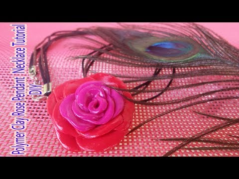 Polymer Clay Rose Pendant Necklace Tutorial