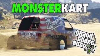 GTA 5 *INSANE* MONSTER KART MOD GTA 5 (LIBERATOR MOD GTA 5)