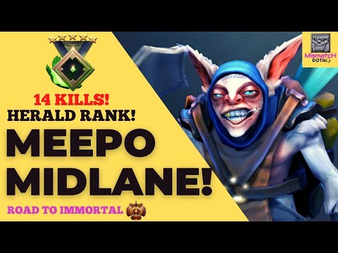 MEEPO MIDLANE DOTA 2 | 700 MMR HERALD RANK PLAYER | ROAD TO 1,000 MMR! | HERALD TO IMMORTAL - DAY 2