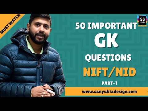 50 Important General Knowledge Questions for NIFT NID 2025 I PART - 1