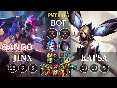 CGA Gango Jinx vs Kai'Sa Bot - KR Patch 11.5