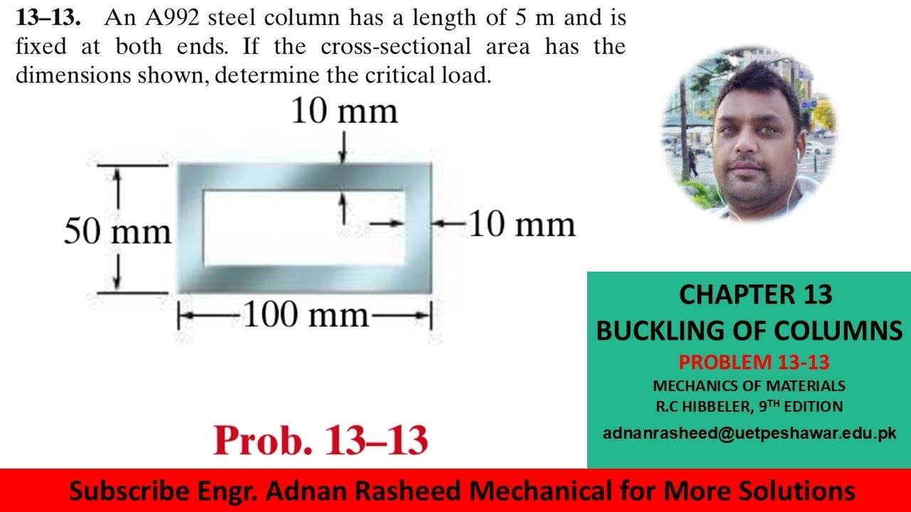 13-13 Determine the critical load | Mechanics of materials rc hibbe #column