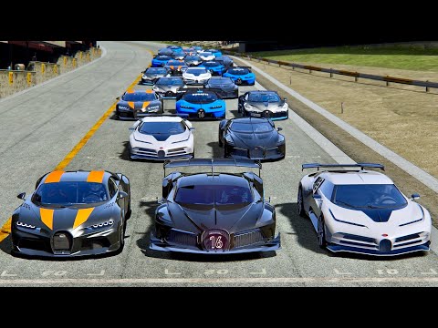 Bugatti Black Devil VGT vs Bugatti Hypercars - Drag Race 20 KM