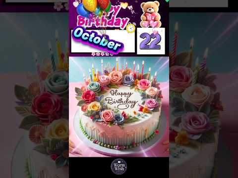 22 October Birthday Wishes 💜️🎂🩵 | Happy Birthday Song #happybirthday  #birthdaystatus #birthday