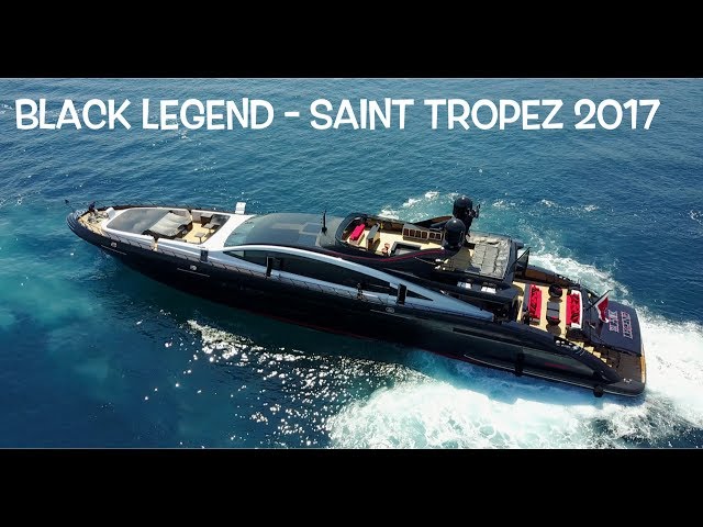 33 Million $ Yacht "Black Legend" Mangusta 49.9 Meters - Saint Tropez 2017