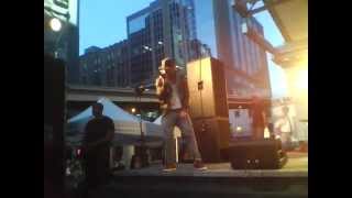 Karl wolf's intro and the song  Africa  in Dundas Square