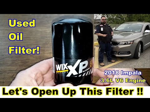 Wix XP Oil Filter WL10255XP Cut Open, Used Wix XP Oil Filter Cut Open