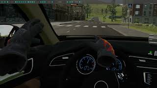 eXpanSIM VR car Driving  in City with steering wheel. 1440p.