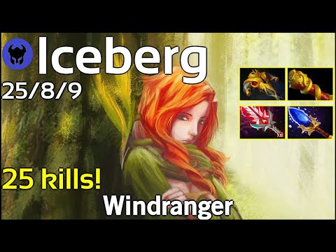 25 kills! Iceberg [Winstrike] plays Windranger!!! Dota 2 7.19