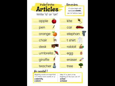 Articles || English Grammar || Use of a, an