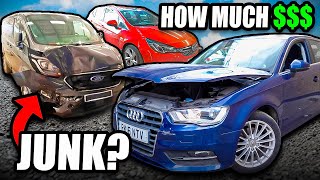 I BOUGHT 3 WRECKED SALVAGE VEHICLES FOR £23,000.. but can i make a profit if i sell them on?