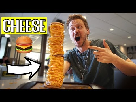 We Ordered a 200 Slice CHEESE Burger! Video