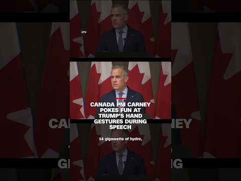 Canada PM Carney pokes fun at Trump's hand gestures during speech
