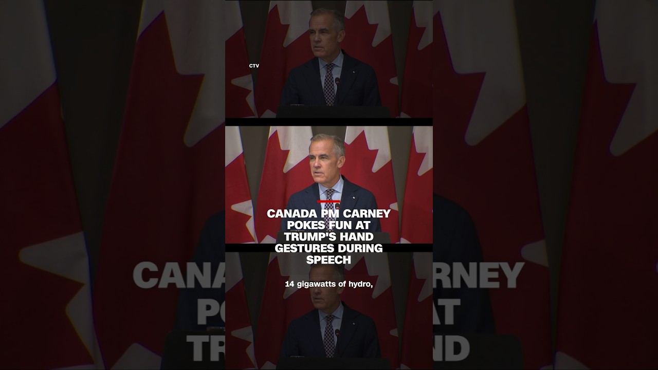 Canadian PM Carney mimics Trump hand gestures during government speech, draws crowd laughter
