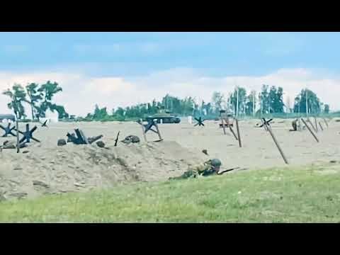 Slow motion scene Omaha Beach from D-DAY Ohio ￼2023
