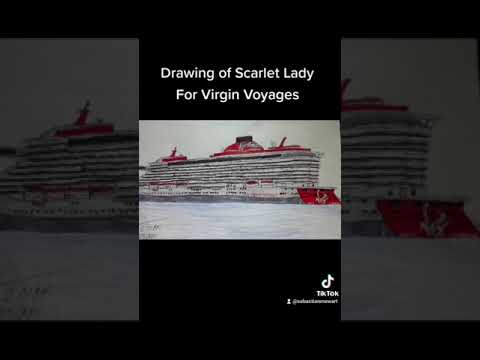 Thumbnail for Drawing of Scarlet lady for Virgin Voyages