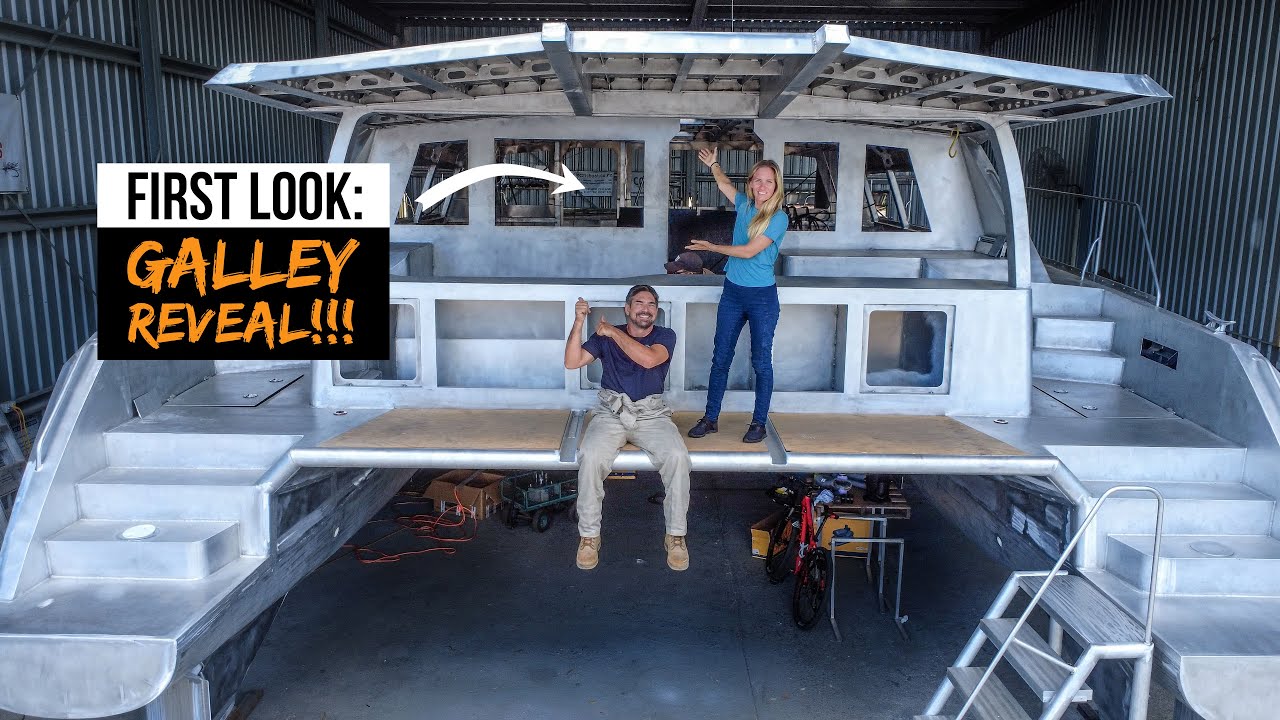 First Look at Our Galley – We’re SPEECHLESS 🤯 (Aluminum Catamaran Build Pt. 36)