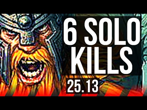 OLAF vs PANTHEON (TOP) | 6 solo kills | KR Master | 25.13