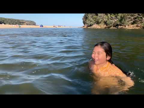 Wajiha playing at wattamola beach
